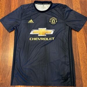 Manchester United Adidas Navy Soccer Jersey Kit Shirt Size Medium